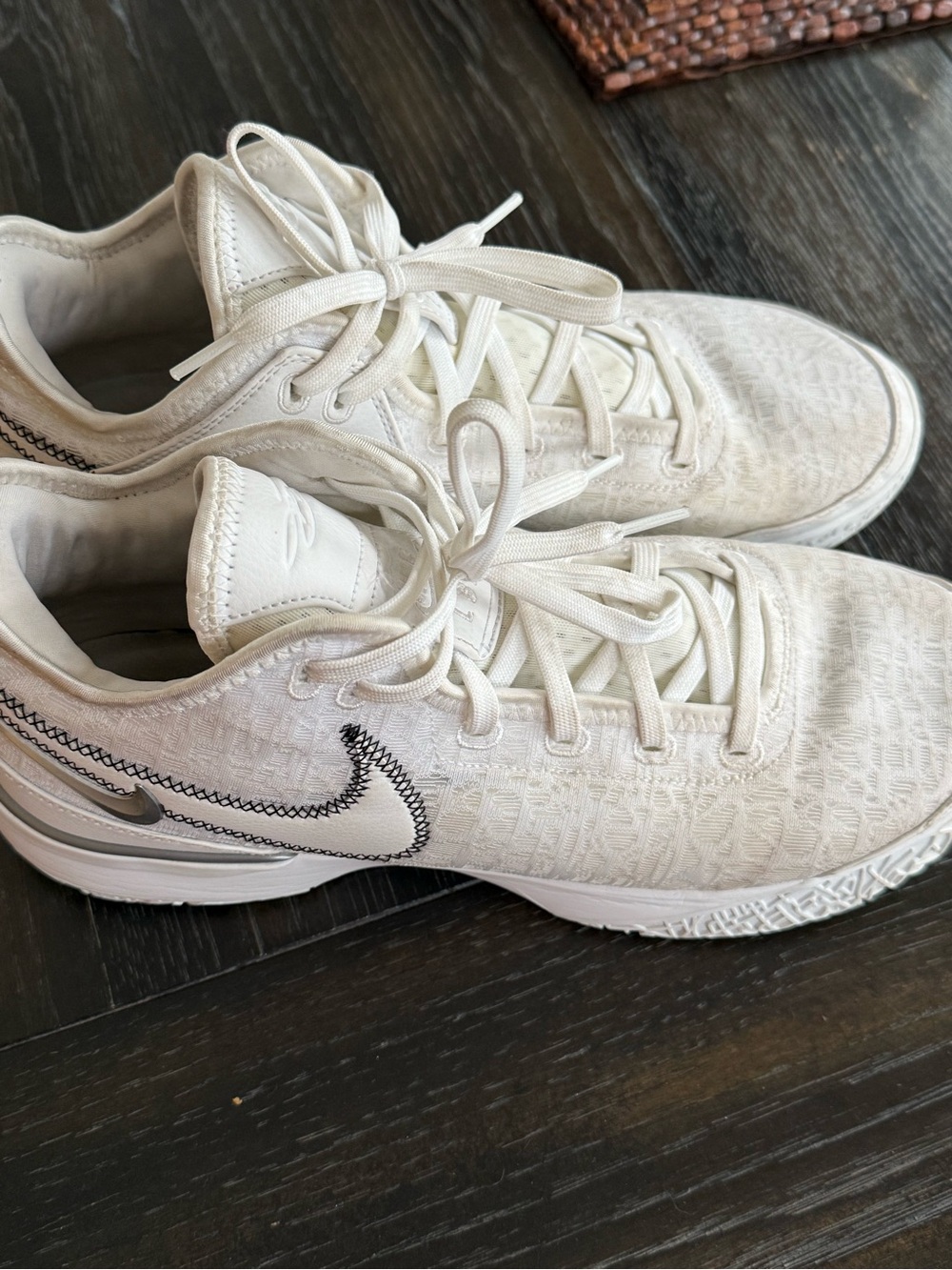 Nike Men’s Cream/Black Stitch Knit Athletic Sneakers